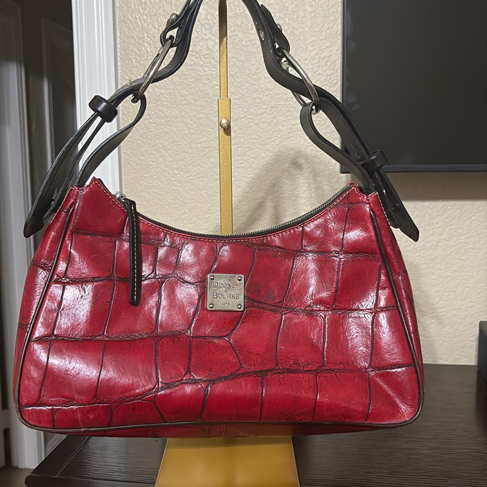 Dooney & Bourke Red Croc Embossed Bag